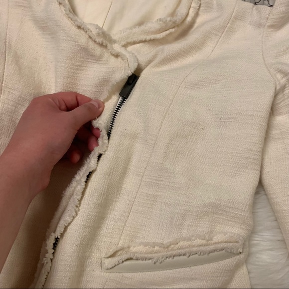 🌸 MAJE Tweed Blazer Jacket Cream - Picture 6 of 13